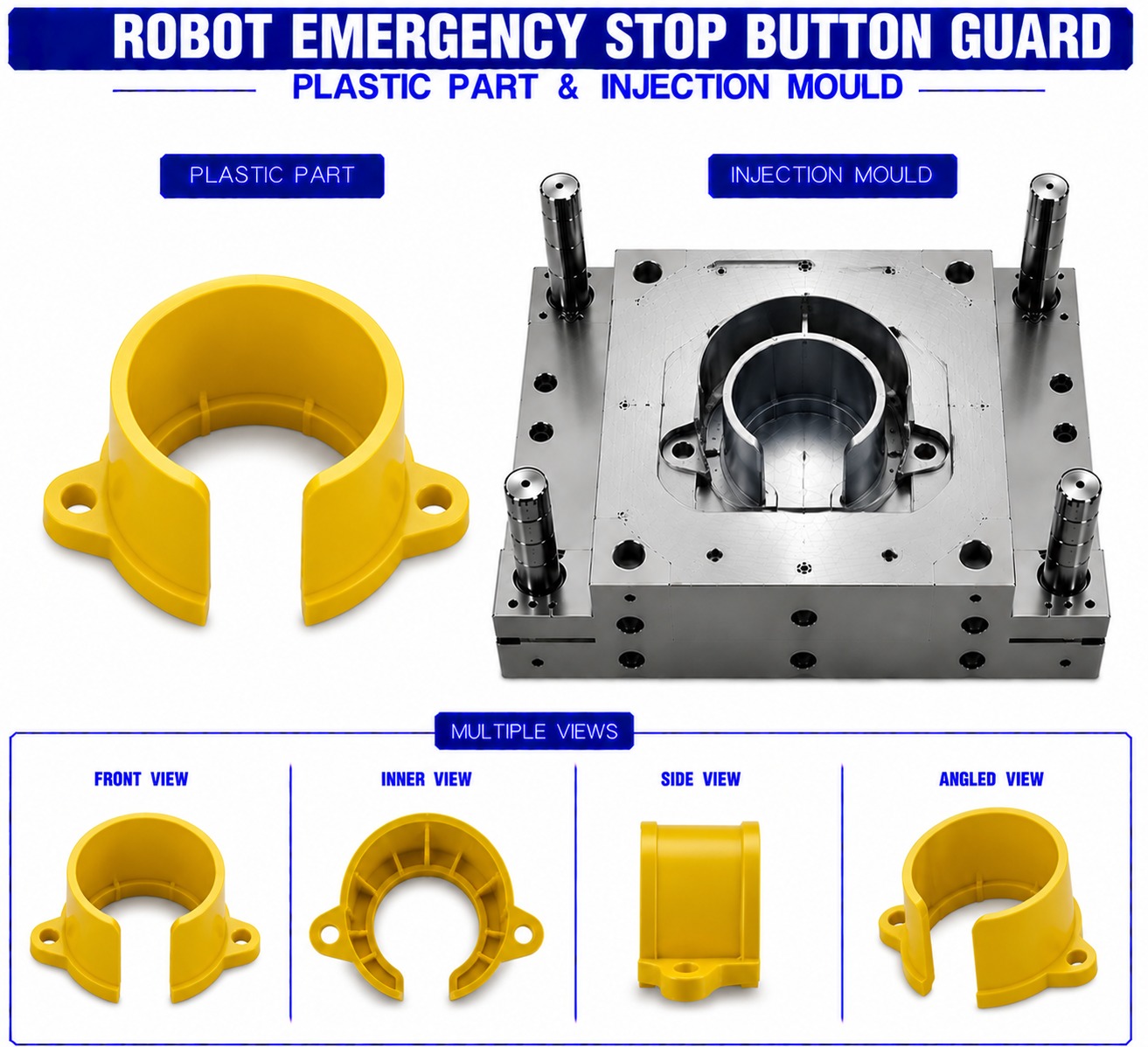 Robot Plastic Stop Button Guard Mould and Moulding Services